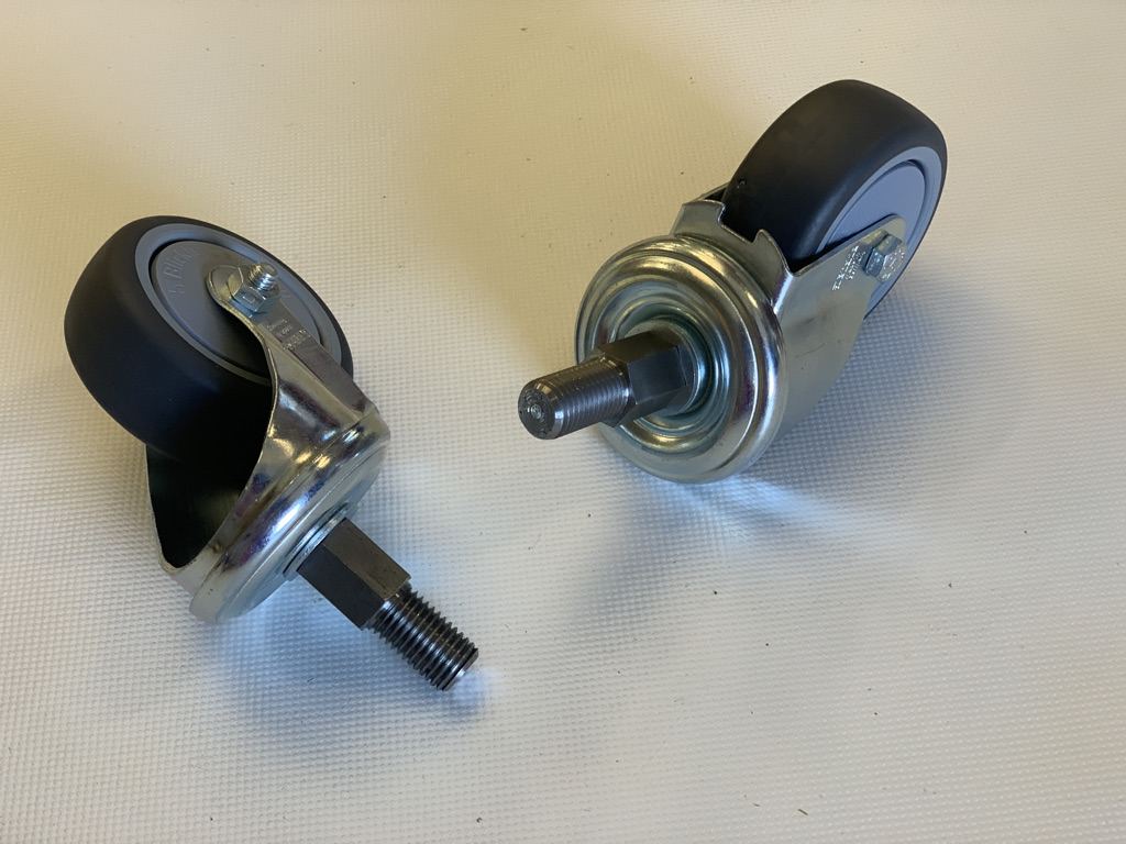 Reinforced casters (axle + metal cover + wheel)