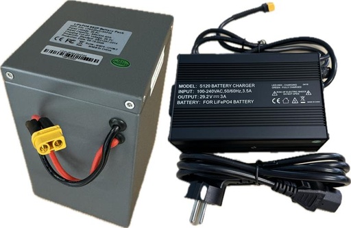 [A000400] KIT BATTERIE LITHIUM RAZOR CRAZY CART 24V 9AH + CHARGEUR