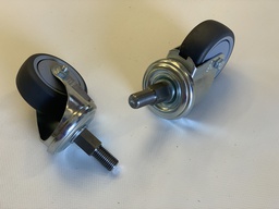 Roulettes renforcées (axe + chape métallique + roue)